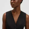 Weste in Oversize-Passform aus Stretch-Crêpe