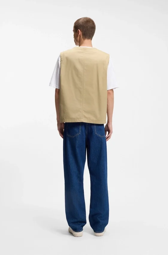 Weste in Relaxed-Fit aus merzerisierter Baumwolle Weste in Relaxed-Fit aus merzerisierter Baumwolle