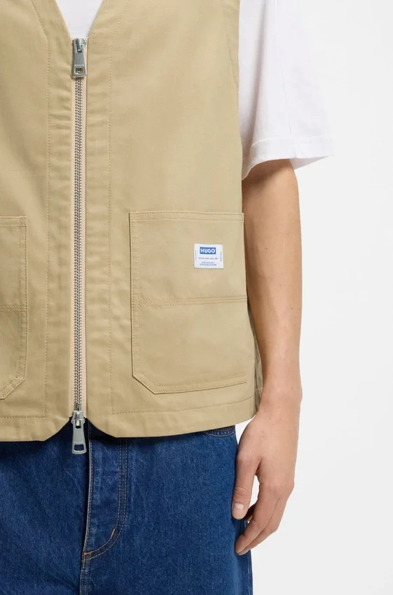 Weste in Relaxed-Fit aus merzerisierter Baumwolle Weste in Relaxed-Fit aus merzerisierter Baumwolle