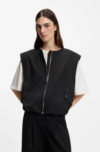 Weste mit Reißverschluss vorne aus Twill
