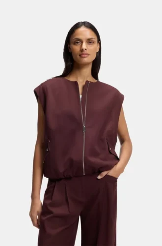 Weste mit Reißverschluss vorne aus Twill