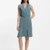 Wickelkleid aus Krepp mit Gürtel