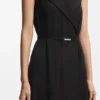 Wickelkleid aus Krepp mit Gürtel