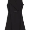 Wickelkleid aus Krepp mit Gürtel