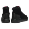 Wildleder-Stiefeletten mit Lederbesatz