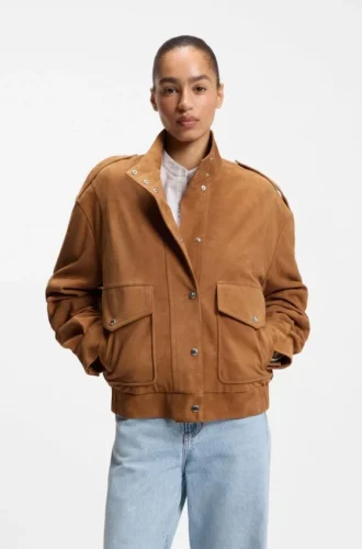 Wildlederjacke im Bomber-Stil