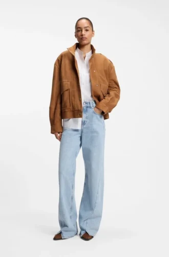 Wildlederjacke im Bomber-Stil