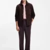 Wildlederjacke mit Druckknopfverschluss