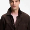 Wildlederjacke mit Druckknopfverschluss