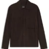 Wildlederjacke mit Druckknopfverschluss