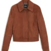 Wildlederjacke mit verdecktem Reißverschluss