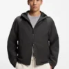Windjacke aus Schurwolle mit Kapuze Windjacke aus Schurwolle mit Kapuze