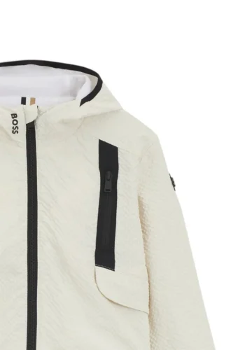 Windjacke für Kinder mit Logo-Detail aus Seersucker