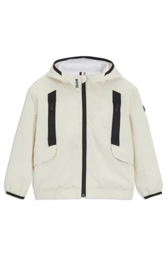 Windjacke für Kinder mit Logo-Detail aus Seersucker