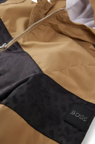 Windjacke für Kinder mit Monogramm-Streifen und wasserabweisender Beschichtung