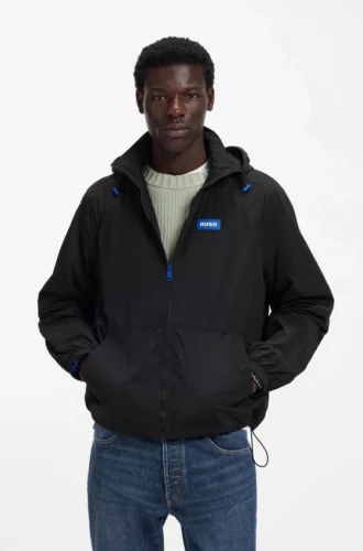 Windjacke mit Logo-Patch und wasserabweisender Beschichtung