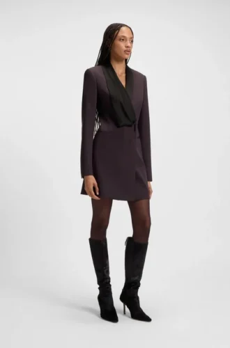 Wollkleid im Smoking-Stil