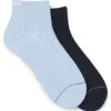 Zweierpack gerippte Shorts aus Baumwollmischung