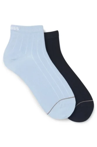 Zweierpack gerippte Shorts aus Baumwollmischung