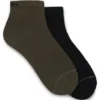 Zweierpack gerippte Shorts aus Baumwollmischung