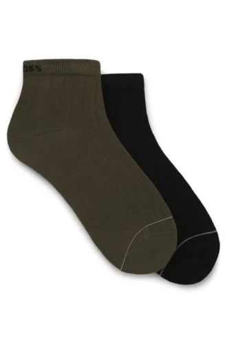 Zweierpack gerippte Shorts aus Baumwollmischung