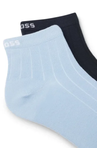 Zweierpack gerippte Shorts aus Baumwollmischung