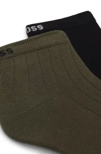 Zweierpack gerippte Shorts aus Baumwollmischung