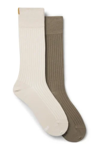 Zweierpack gerippte Socken in normaler Länge