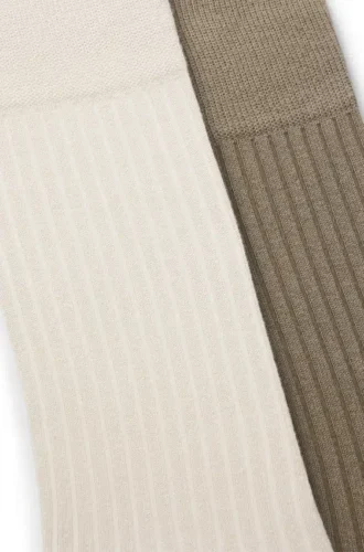 Zweierpack gerippte Socken in normaler Länge