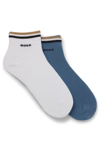 Zweierpack kurze Socken mit charakteristischen Streifen am Bündchen
