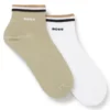Zweierpack kurze Socken mit charakteristischen Streifen am Bündchen