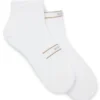 Zweierpack kurze Socken mit Streifen und Logo