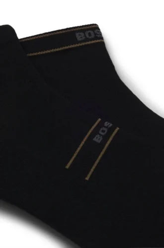 Zweierpack kurze Socken mit Streifen und Logo