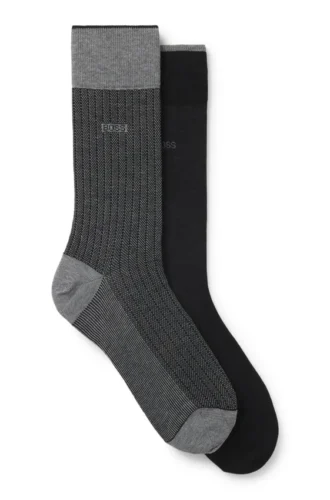 Zweierpack Socken aus merzerisierter Baumwolle in normaler Länge