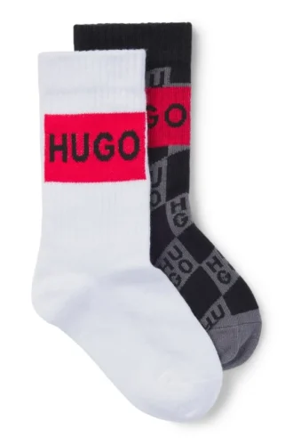 Zweierpack Socken für Kinder mit roten Logo-Etiketten