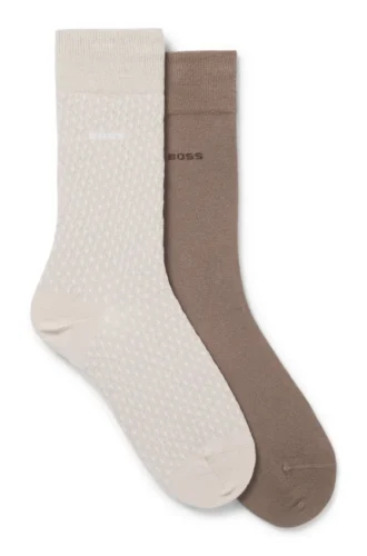Zweierpack Socken mit Logo-Details in normaler Länge
