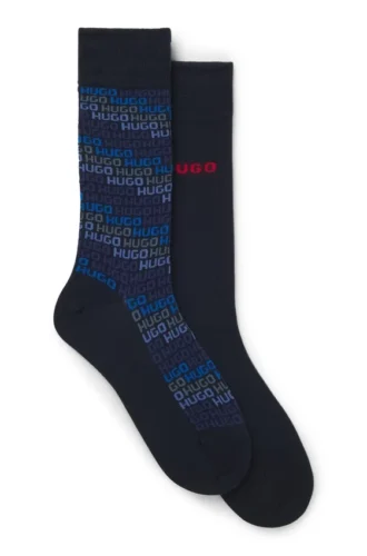 Zweierpack Socken mit Logo-Details in normaler Länge
