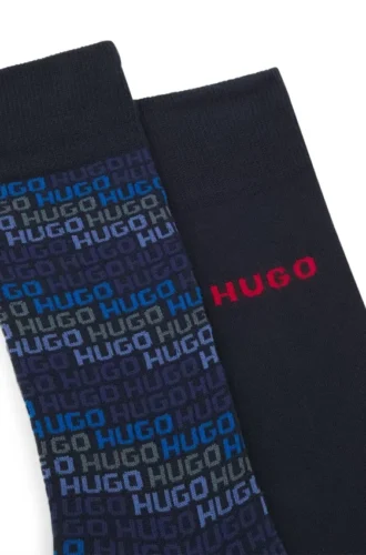 Zweierpack Socken mit Logo-Details in normaler Länge