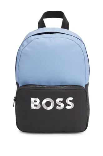 Zweifarbiger Kinderrucksack mit Logo-Print
