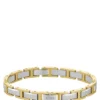 Zweifarbiges H-Glied-Armband mit Logo-Verschluss