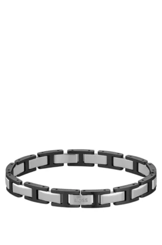 Zweifarbiges H-Glied-Armband mit Logo-Verschluss