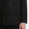 Zweireihiger Anzug aus Twill in Wollmischung