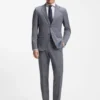 Zweiteiliger Anzug in Regular-Fit aus Stretch-Bouclé