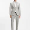 Zweiteiliger Slim-Fit-Anzug aus Baumwolle und Schurwolle