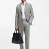 Zweiteiliger Slim-Fit-Anzug aus Baumwolle und Schurwolle