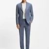Zweiteiliger Slim-Fit-Anzug aus Baumwolle und Schurwolle