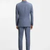 Zweiteiliger Slim-Fit-Anzug aus Baumwolle und Schurwolle