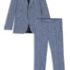 Zweiteiliger Slim-Fit-Anzug aus Baumwolle und Schurwolle