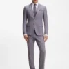 Zweiteiliger Slim-Fit-Anzug aus Bekleidung mit feinem Muster Zweiteiliger Slim-Fit-Anzug aus Bekleidung mit feinem Muster