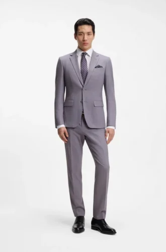 Zweiteiliger Slim-Fit-Anzug aus Bekleidung mit feinem Muster